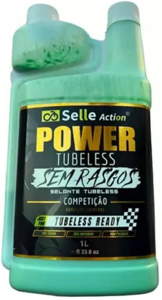 Selante Tubeless Power 1L - Vedação até 10mm - 100% Biodegradável e Não Tóxico - Proteção 3 a 8 Meses - Para MTB e Estrada