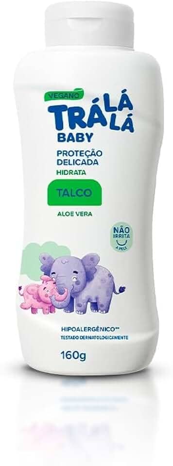 Trá Lá Lá Talco Hidrata Personagem Baby Branco E Verde 160 G