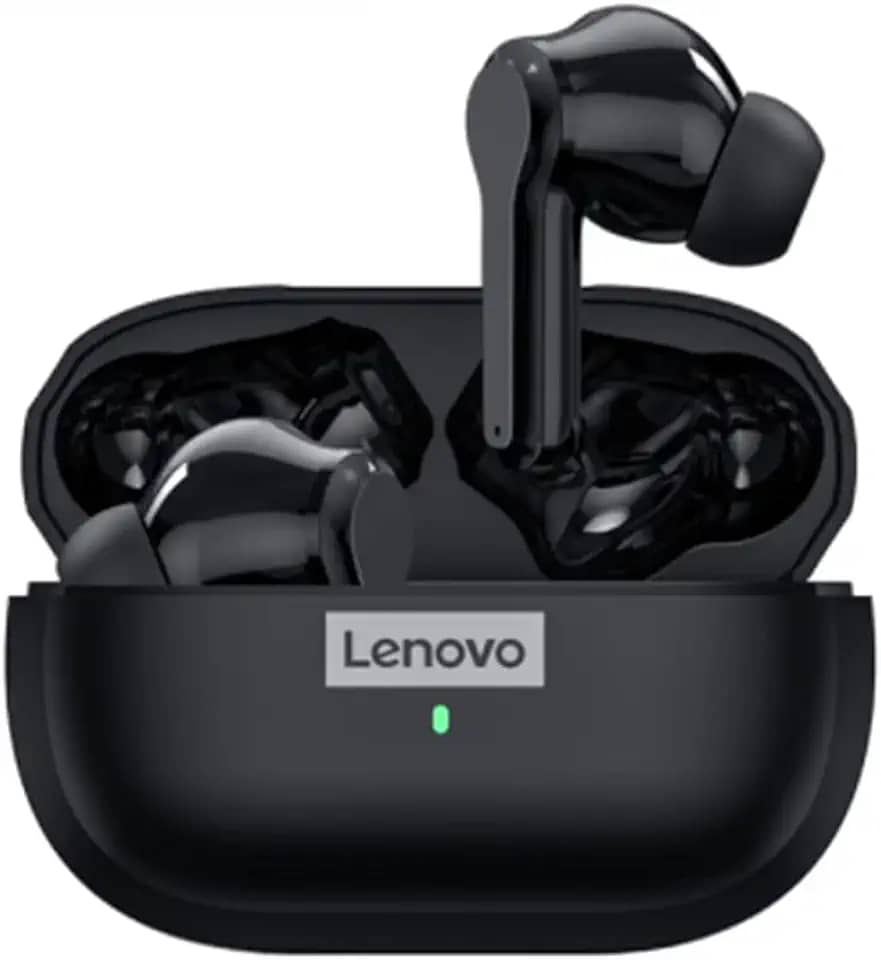 Lenovo LP1S TWS Bluetooth 5 .0 Fone de ouvido com redução de ruído intra-auricular HIFI Low Tone Touch Stereo Headset sem fio para smartphone(preto)