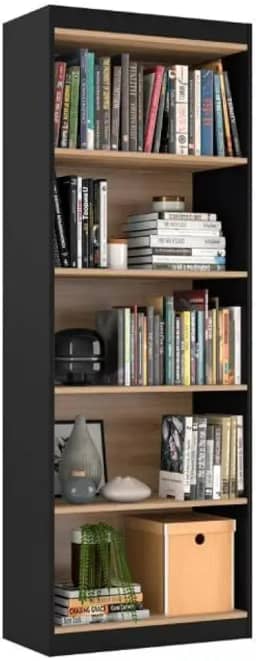 Livreiro Space Organizador Escritório Para Sala Cores (PRETO/NATURE)