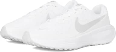 Tênis de corrida feminino Revolution 8 Road, Branco/platina pura, 8.5 X-Wide