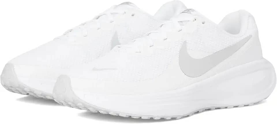 Tênis de corrida feminino Revolution 8 Road, Branco/platina pura, 8.5 X-Wide