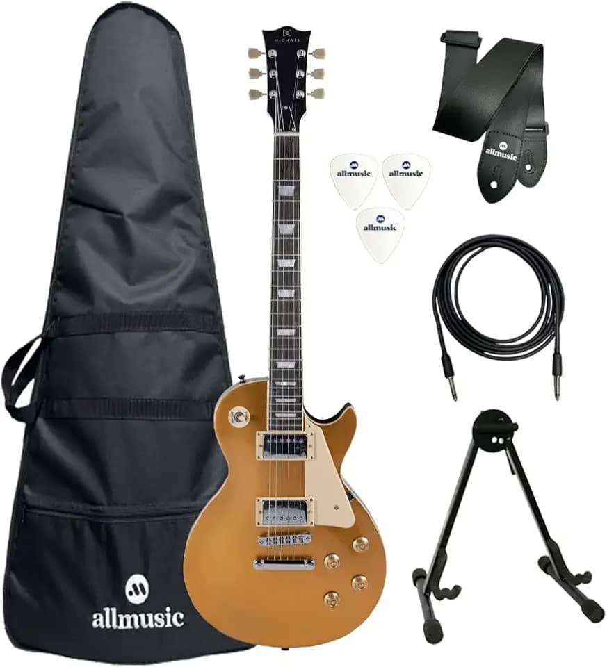 Kit Guitarra Michael Les Paul GM750N GD Capa+Acessórios