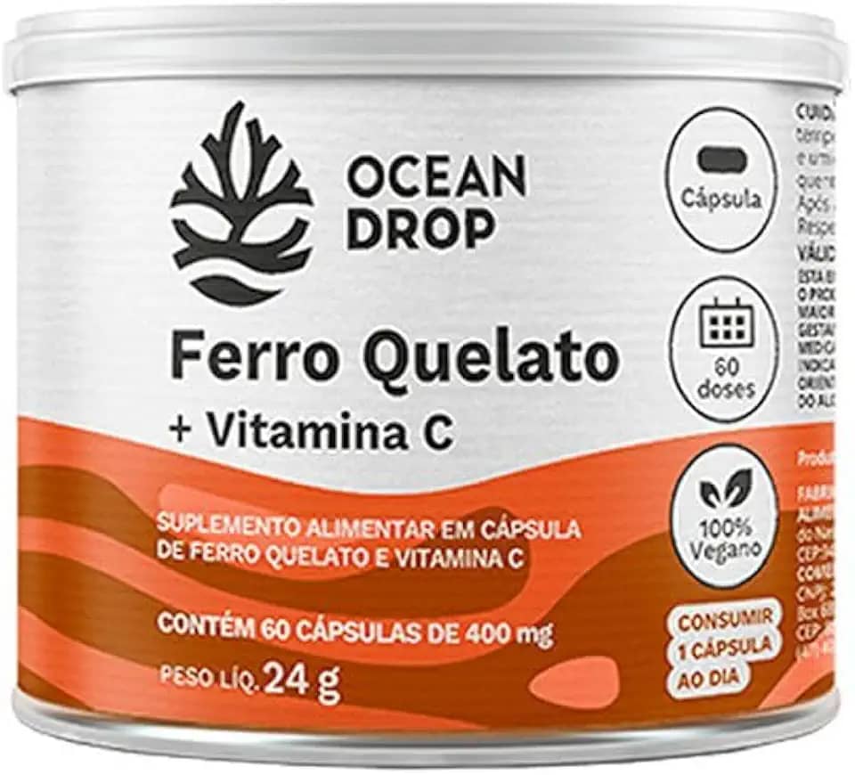 FERRO QUELATO+VITAMINA C 60 CAPSULAS 400MG