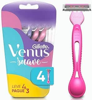 GILLETTE Venus Tropical Aparelho de Depilação Feminino, 3 Aparelhos Descartáveis com Aloe e Cabo Perfumado com Aroma Tropical, Depilação Corporal