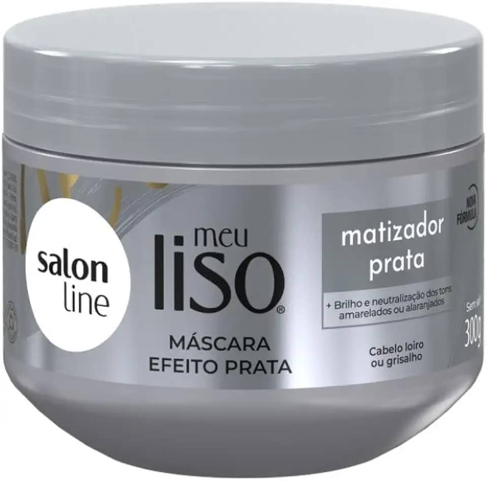 Salon Line, Máscara Matizadora, Meu Liso Prata, Vegano - Para Cabelos Lisos, 300g