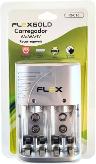 Allight Carregador de Pilhas AA/AAA e Bateria 9V Recarregável Bivolt