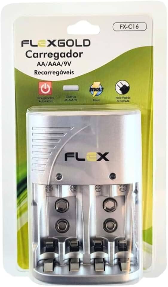 Allight Carregador de Pilhas AA/AAA e Bateria 9V Recarregável Bivolt