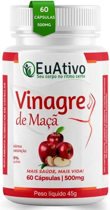Vinagre de Maçã 500mg 60 Cápsulas EuAtivo (1)