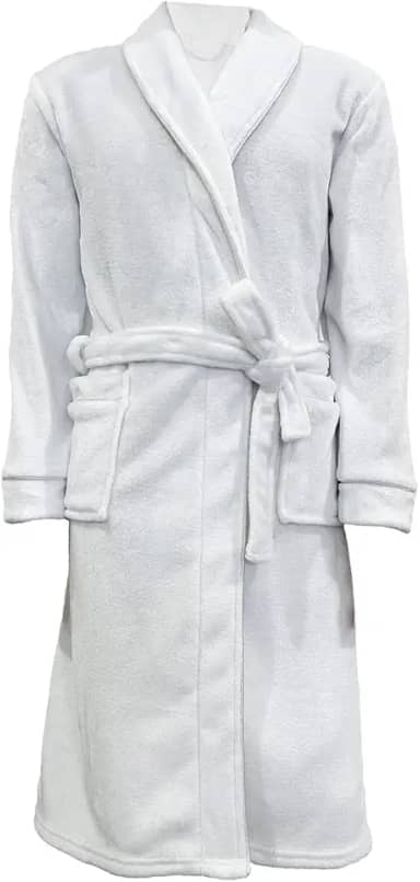 Roupão Neo Velour Flannel Aveludado 220g/m2 Tamanho G Camesa - Branco