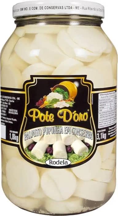 Palmito Em Rodelas 1.8Kg Pupunha Pote D´Oro