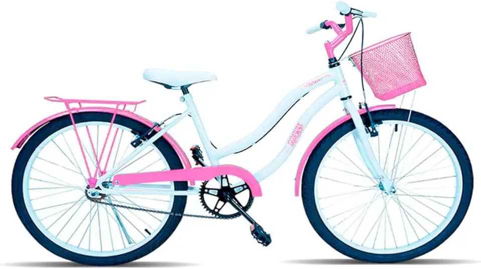Bicicleta Infantil Forss Hello, Aro 24, Com Cestinha e Bagageiro, Para 9 a 12 Anos