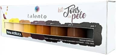 Tinta Acrílica Para Artesanato Talento, 7 Cores de 37ml, Tons de Pele