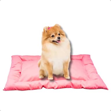 Cama Caminha Colchonete Rosa Pequeno 70x50cm para Cachorro e Gato de Suede Lavável Almofada Pet Macia Confortável