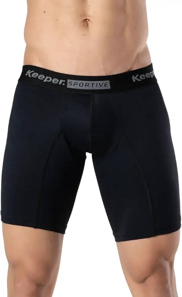 Kit 5 cuecas boxer long leg longa anti assadura esportiva academia corrida treino microfibra (G (46/48), 2 Preto/2 Marinho/1 Chumbo)