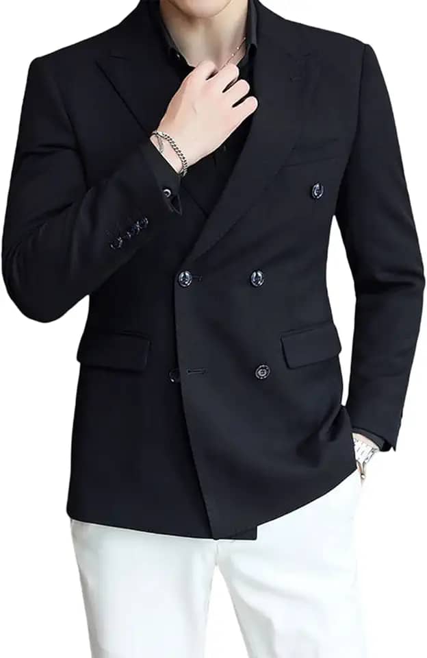 Blazer masculino, blazer de casamento, slim fit, liso, trespassado, casual, formatura, smoking