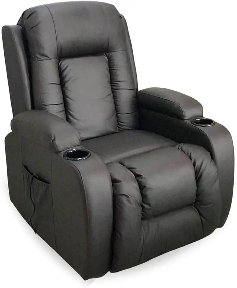 Poltrona Massageadora Papai Aquecimento Reclinável Cadeira Marrom