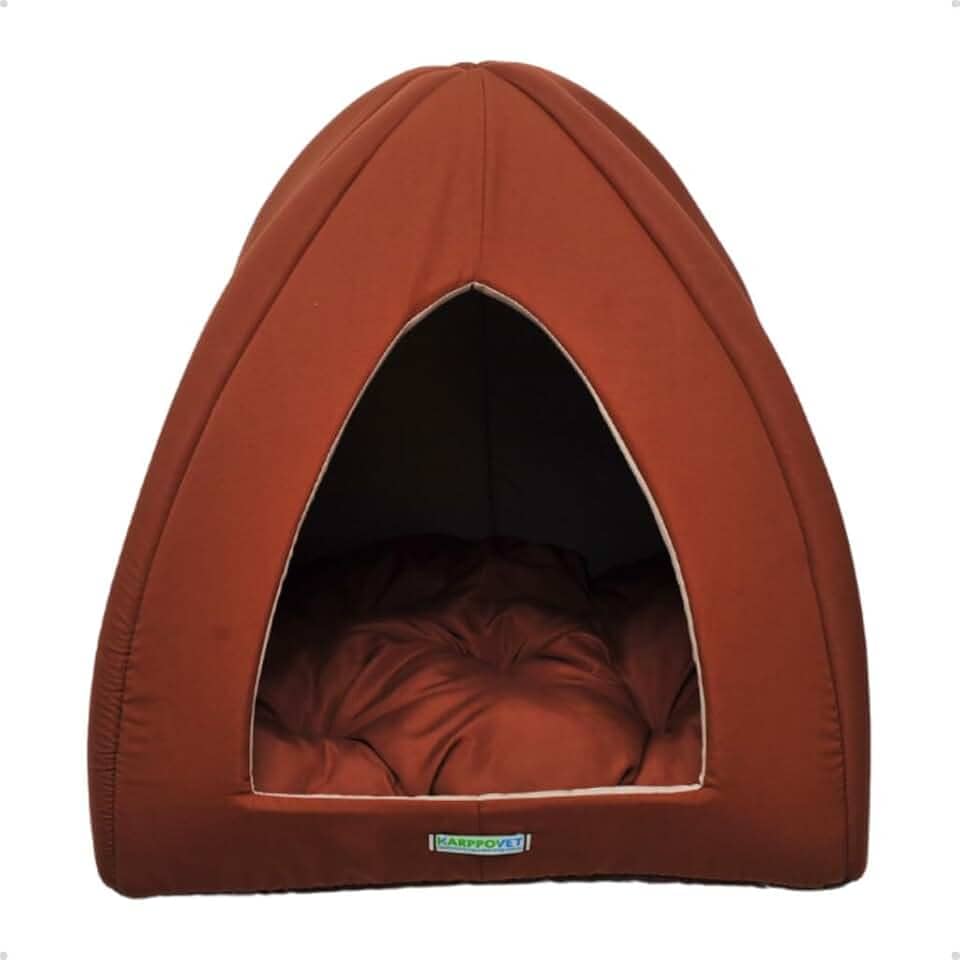 Cama Caminha para Cães e Gatos com Almofada Removível Uso Inverno e Verão(Marrom)