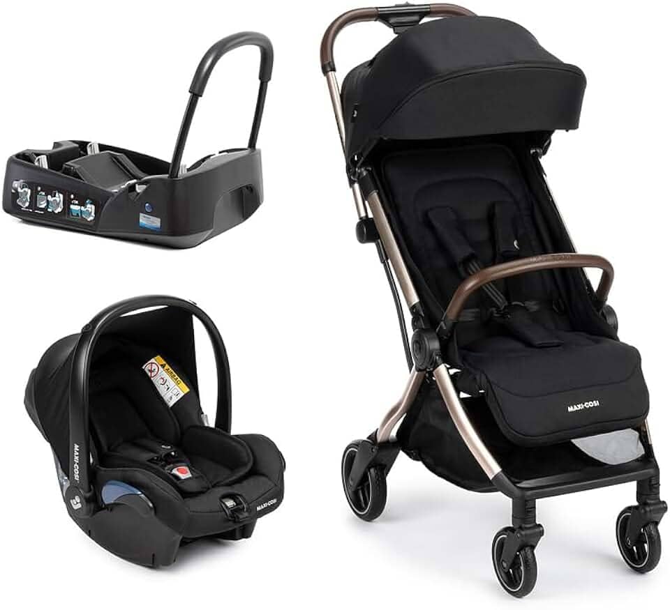 Travel System Maxi-Cosi, Eva³, Essential Black Champagne