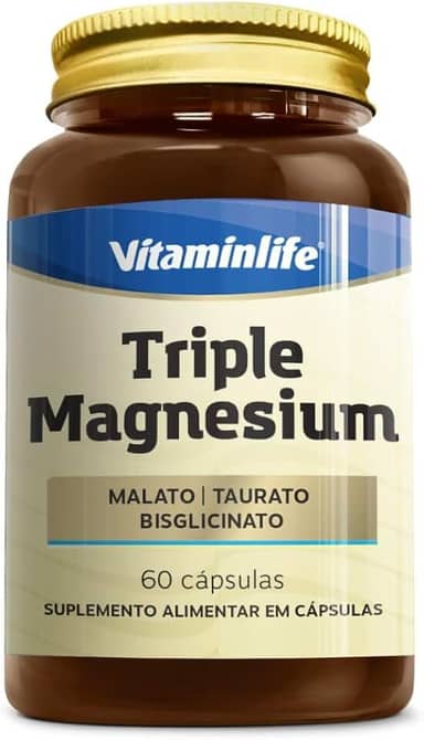 Vitaminlife Triple Magnesium 260Mg (Malato + Taurato + Bisglicinato) 60 Cáps