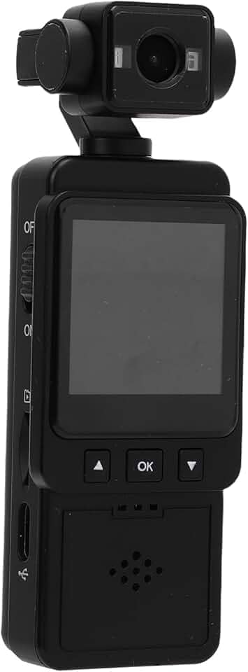 GOWENIC 1080p Mini Câmera Corporal, Câmera Corporal de Ação Vestível, de Vídeo Vestível Com Lente Rotativa de 360 Graus, Com Gravação de áudio e Vídeo, Gravador
