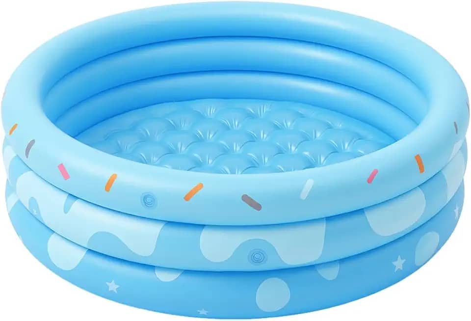 Piscina Infantil Inflável Gigante Donuts Azul 220L Boia Crianças Diversão (Azul)