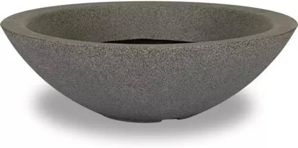 Vaso Bacia Grande Polieitleno Decorativo Planta Rosa do Deserto Cactos Suculentas N4 (Cinza)