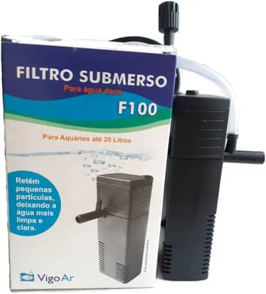 Filtro Interno com Bomba F100 Aquário até 10L Vigoar 220v