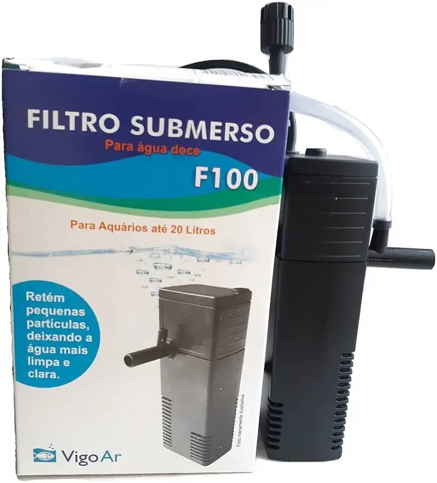 Filtro Interno com Bomba F100 Aquário até 10L Vigoar 220v