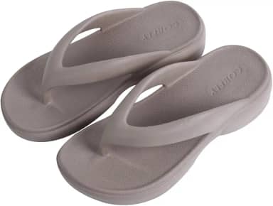 CORFLY Chinelo de Dedo Feminino EVA Premium Nuvem Macio Ortopédico com Salto Anabela Conforto e Estilo