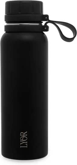 LYOR - Garrafa Térmica de Aço Inox Explorer Preta 650ml