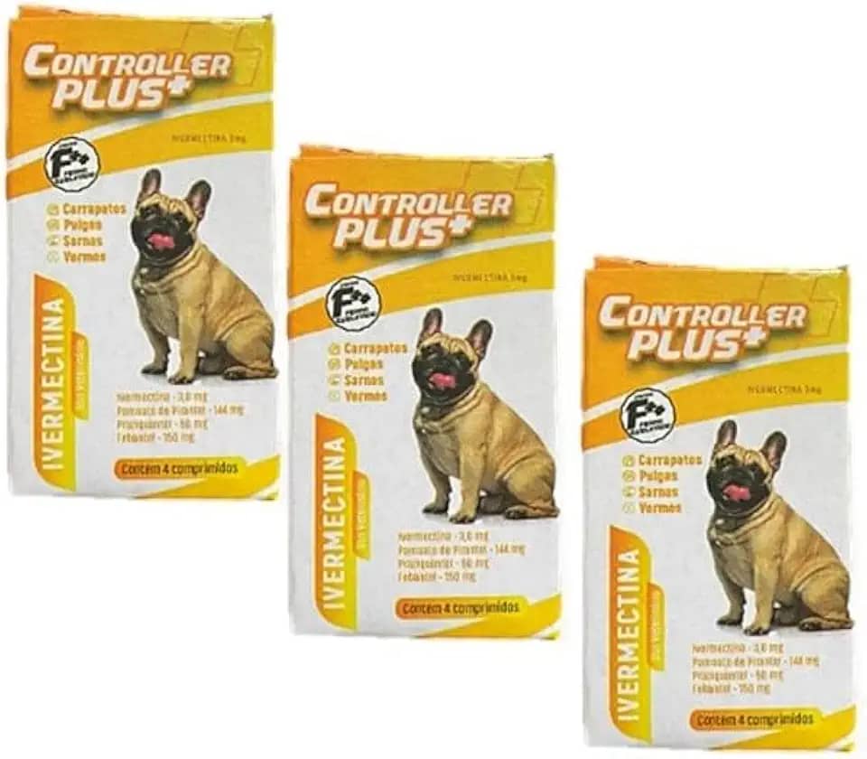 Remedio 4 Em 1 Carrapato, Vermes, Pulga E Sarna 12 Comp 15kg