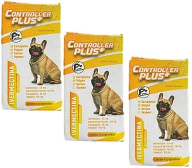 Remedio 4 Em 1 Carrapato, Vermes, Pulga E Sarna 12 Comp 15kg