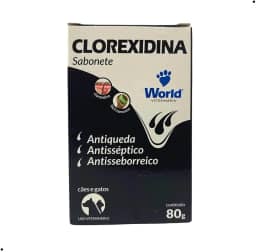 World Veterinária Sabonete Clorexidina Para Cães Branco 80 G