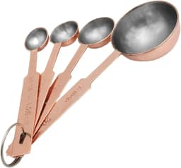 Mimo Style Conjunto de 4 Colheres Medidoras Bronze Próprias Para Ingredientes Secos ou Líquidos, Possui Marca de Capacidade Nas Alças, Produto Leve e Fácil de Manusear, Aço Inox de Qualidade