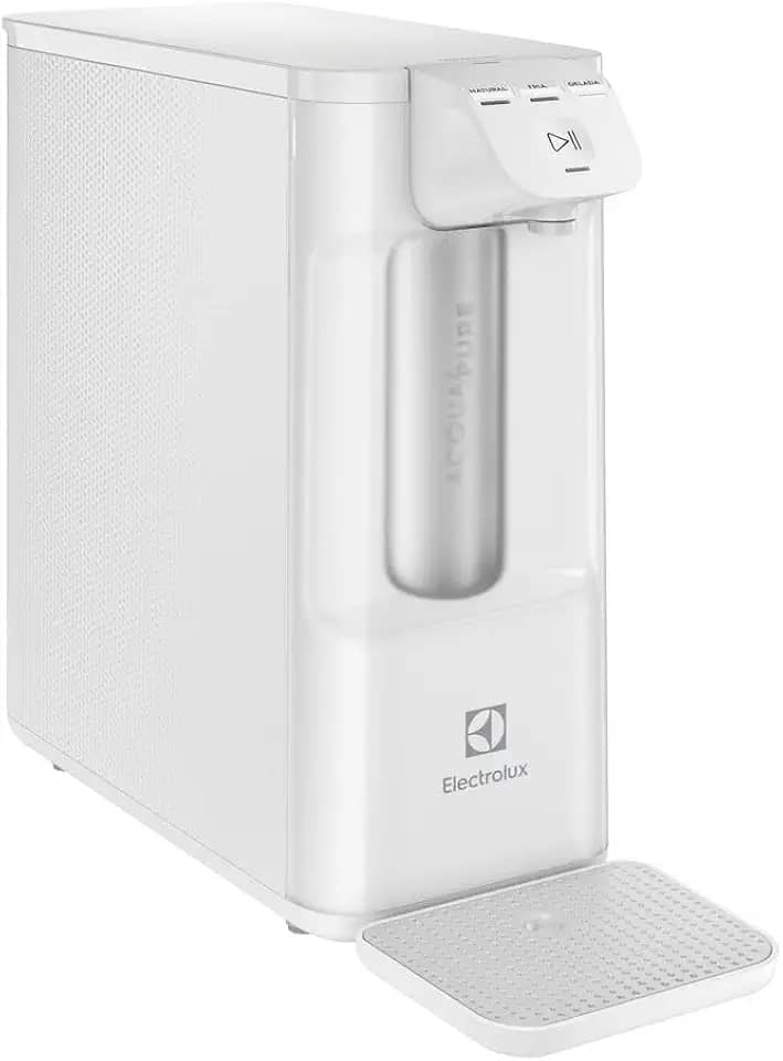 Electrolux Purificador de Água Gelada Fria e Natural Elétrico Compacto Eletronico placa Filtro refil 6 meses ou 3000l Painel Touch Bivolt branco PE12B