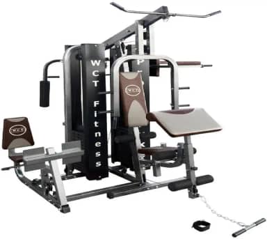 Multi Estação Pro Deluxe 204Kg Anilhas WCT Fitness Musculação Completa Treino Peito Perna Costa Supino Máquina Voador Barra Pulley Cadeira Extensora Banco Scott Legg Press Abdominal Paralela