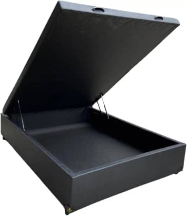 Cama Box Baú Casal Sintético Preto Com Pistão A Gás - Imperium do Sono