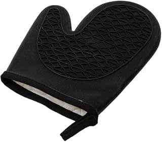 Mozcada - Luva para Forno de Silicone com Proteção Térmica Preta