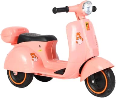 Bang Toys - Scooter Elétrica Infantil Cubi Joy 6V - com Luzes de LED, Sons, Entrada USB/MP3, Bluetooth - Suporta até 30kg - Cor Rosa