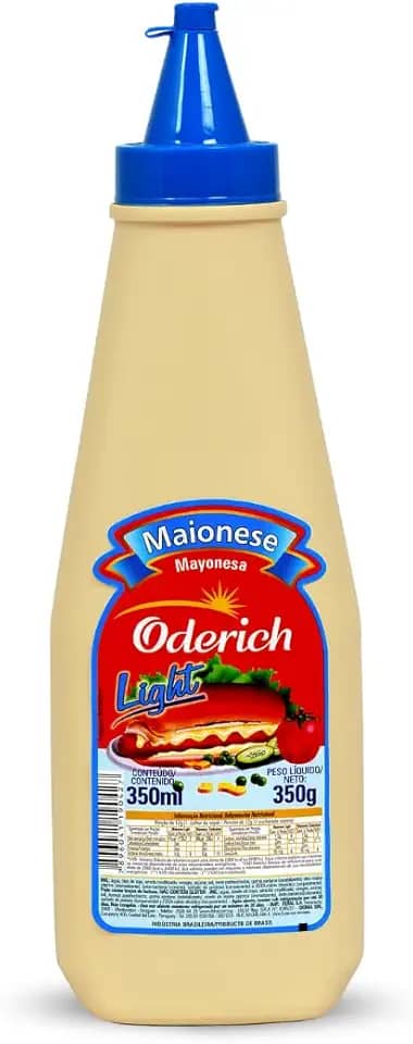Maionese Light Bisnaga Oderich 350G, Maionese Cremosa Com Menor Teor Calórico, Bege, Selecionada E Saborosa, Textura Homogênea E Aveludada, Opção Leve Com Embalagem Prática E Segura, Tradição Em Qualidade Desde 1908