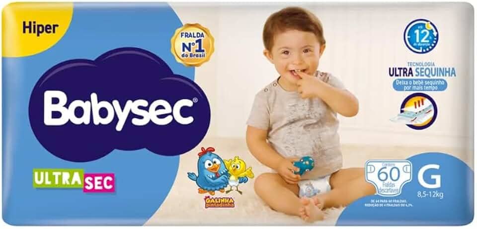 Fralda Babysec Galinha Pintadinha Ultrasec G 60 Und