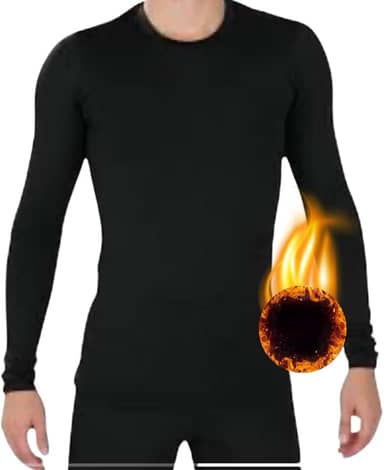 Blusa Termica Masculina Inverno Segunda Pele Forrada Flanelada Manga Longa Preto