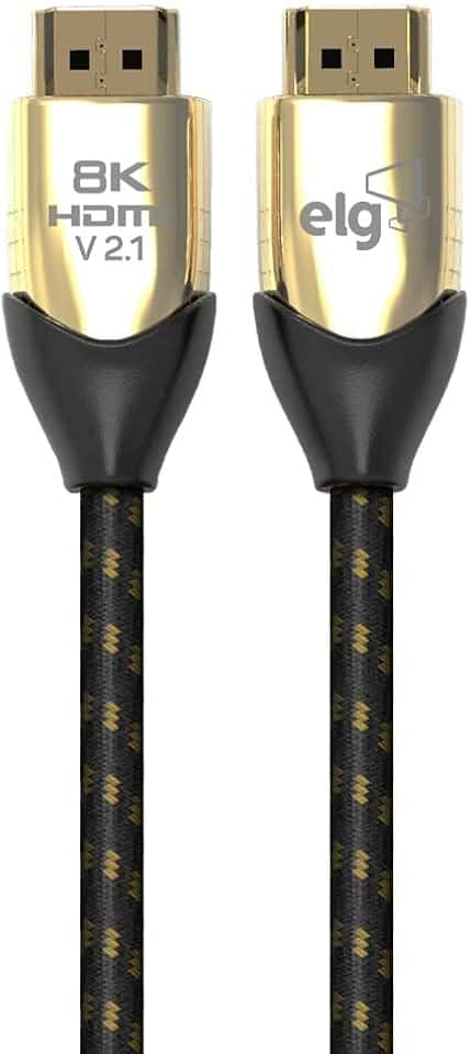 ELG, HS8K30, Cabo HDMI 2.1V, Áudio e Vídeo, 8K, UltraHD, 3D Ready, 3 metros, High Speed Bandwidth 48Gbps, Conectores Banhados a Ouro 24k, Preto