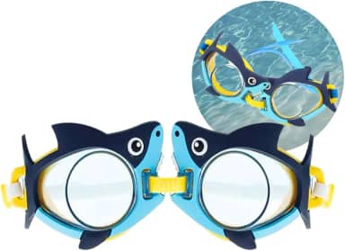 Óculos de Natação Infantil Tubarão – Máscara de Mergulho para Crianças com Vedação Antivazamento – Confortável, Ajustável e Divertido