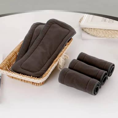 5 Absorvente Para Fraldas Ecológica 5 Camadas Com Inserção de Carvão de Bambu (5 Unidades) Toque Seco