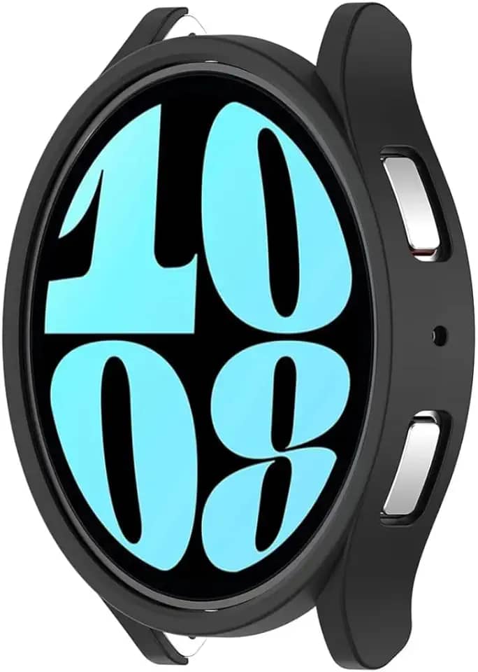 Capa Case Preta Com Película De Vidro Compatível Com Samsung Galaxy Watch 6 40mm - (Hard Glass Store)