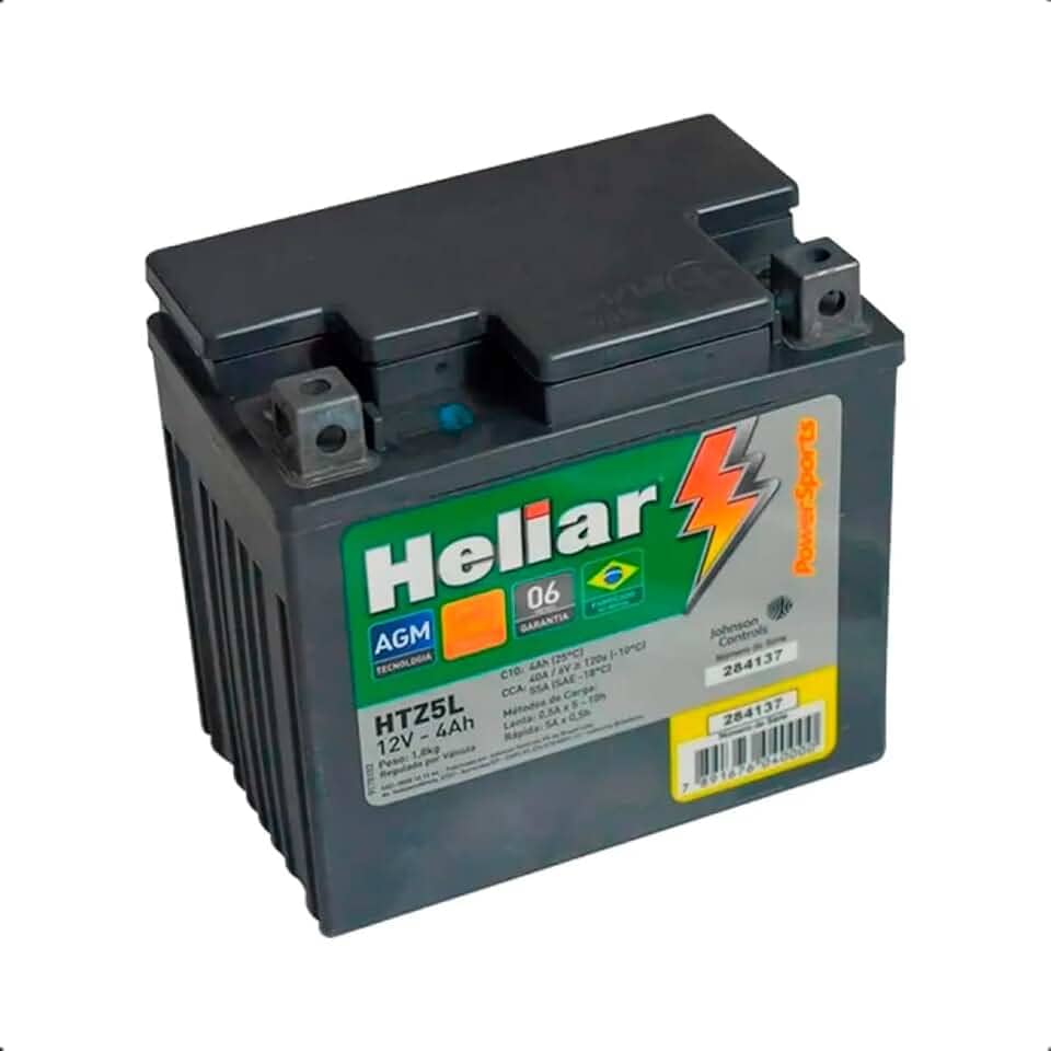 Bateria Moto HTZ5L CG 125/160 NXR 125 Heliar 4Ah Selada