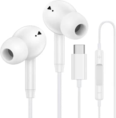 Fones de ouvido USB C com fio para iPhone 16 Pro Max 16e 16 Plus 16Pro 15 Pro Max 15 Plus 15Pro 15 Pro 15 USBC Fones de ouvido intra-auriculares com fio tipo C iPhone 16 fones de ouvido com microfone