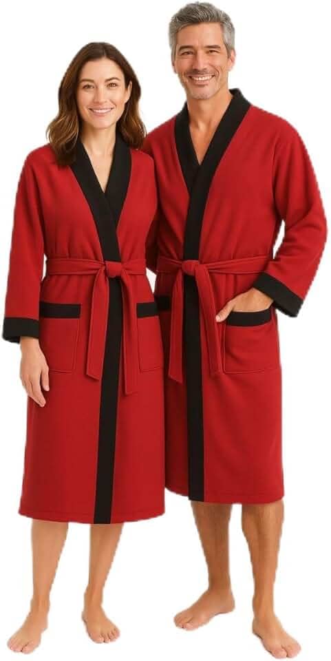 Roupão de Banho Atoalhado Unissex Adulto – Manga Longa, Cores, Macio e Confortável para Homem e Mulher